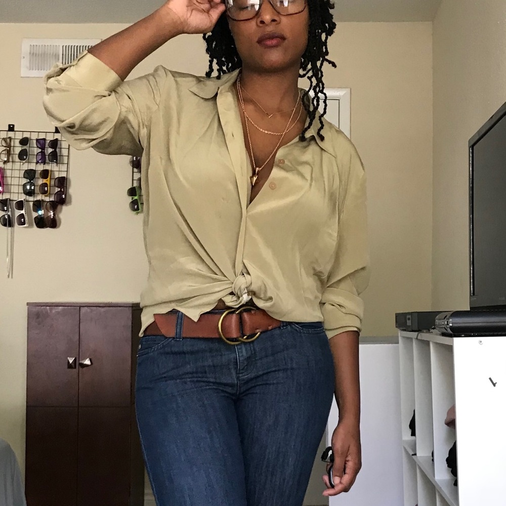 🌹Norton McNaughton 100% silk button down top 14 - Picture 2 of 8